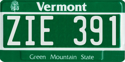 VT license plate ZIE391