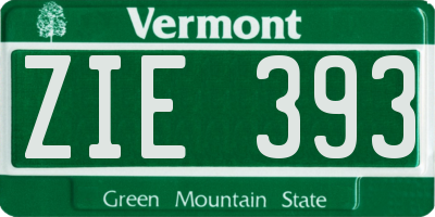 VT license plate ZIE393