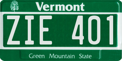 VT license plate ZIE401