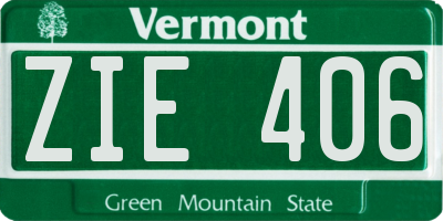 VT license plate ZIE406