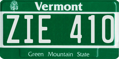 VT license plate ZIE410