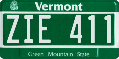 VT license plate ZIE411