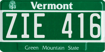 VT license plate ZIE416