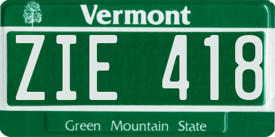 VT license plate ZIE418