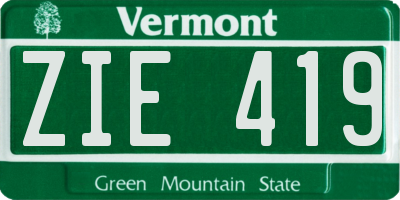 VT license plate ZIE419