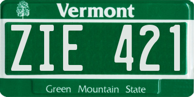 VT license plate ZIE421