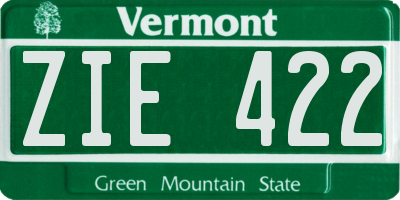VT license plate ZIE422