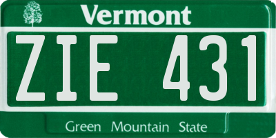 VT license plate ZIE431