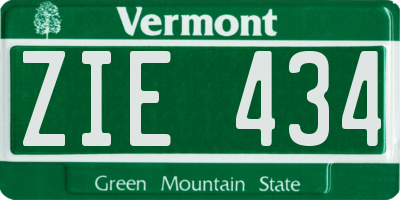 VT license plate ZIE434