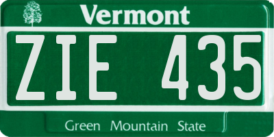 VT license plate ZIE435