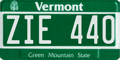 VT license plate ZIE440