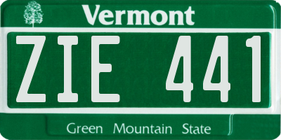 VT license plate ZIE441