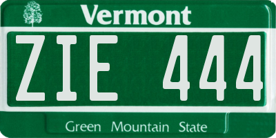 VT license plate ZIE444