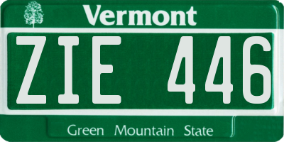 VT license plate ZIE446