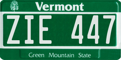 VT license plate ZIE447