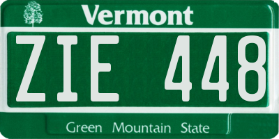 VT license plate ZIE448