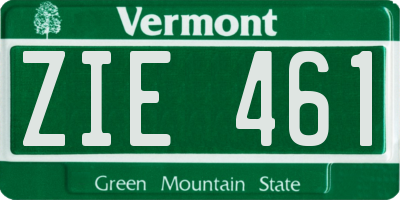 VT license plate ZIE461