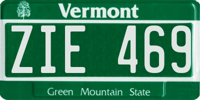 VT license plate ZIE469