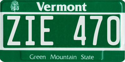 VT license plate ZIE470