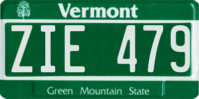 VT license plate ZIE479