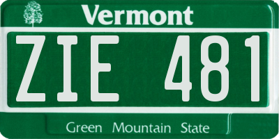VT license plate ZIE481