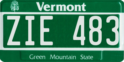 VT license plate ZIE483