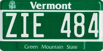 VT license plate ZIE484