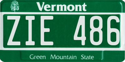 VT license plate ZIE486