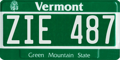 VT license plate ZIE487