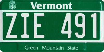 VT license plate ZIE491