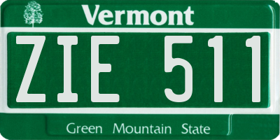 VT license plate ZIE511