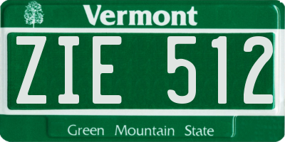 VT license plate ZIE512