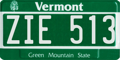 VT license plate ZIE513