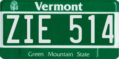 VT license plate ZIE514