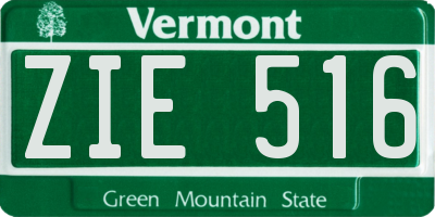VT license plate ZIE516