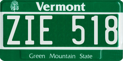 VT license plate ZIE518