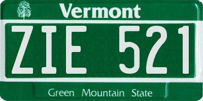 VT license plate ZIE521
