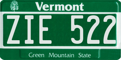 VT license plate ZIE522