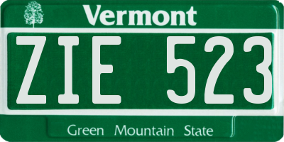 VT license plate ZIE523