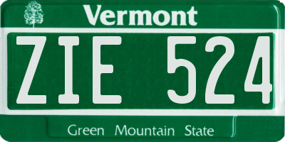 VT license plate ZIE524