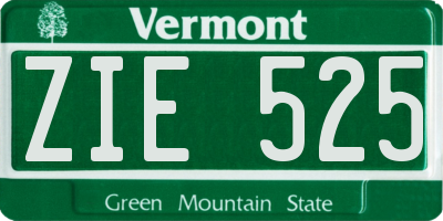 VT license plate ZIE525