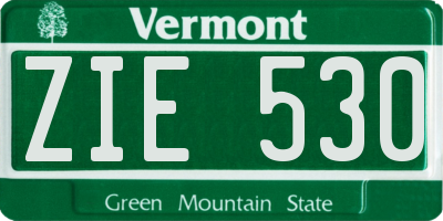 VT license plate ZIE530