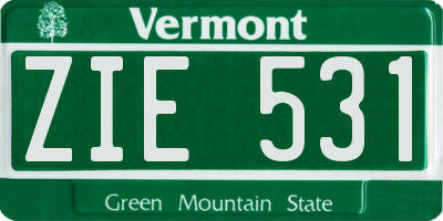 VT license plate ZIE531
