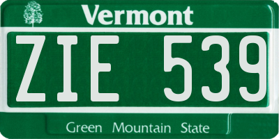 VT license plate ZIE539