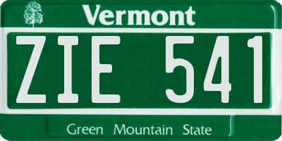 VT license plate ZIE541