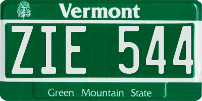 VT license plate ZIE544