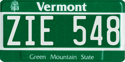 VT license plate ZIE548