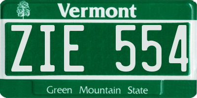 VT license plate ZIE554