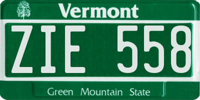 VT license plate ZIE558