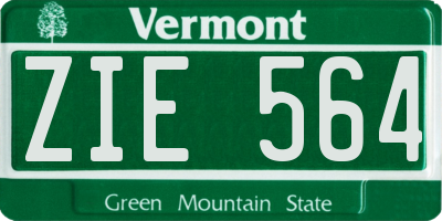 VT license plate ZIE564
